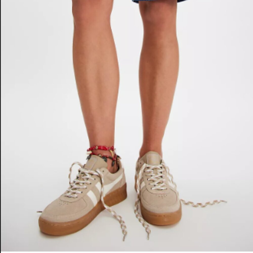 Gola Grandslam Suede Beige and White Sneakers